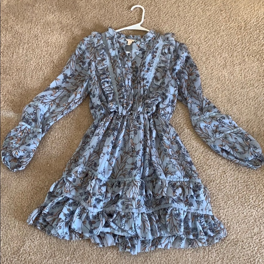 Chelsea & Violet Blue Floral Long Sleeve Dress